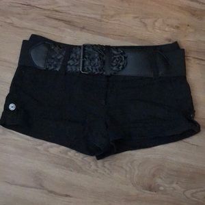 EUC Black Guess Shorts with wide belt